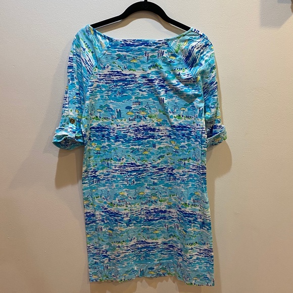 Lilly Pulitzer Beach Print Cotton Shift Dress - Picture 1 of 4